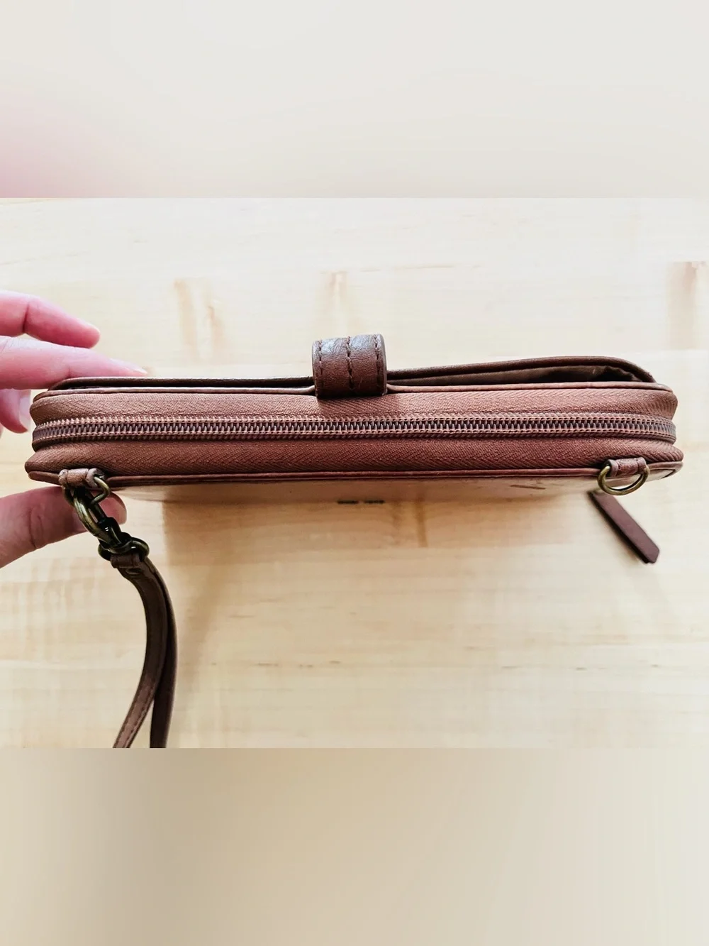 The Sak Iris Large Smartphone Wallet Crossbody in the Tobacco Floral